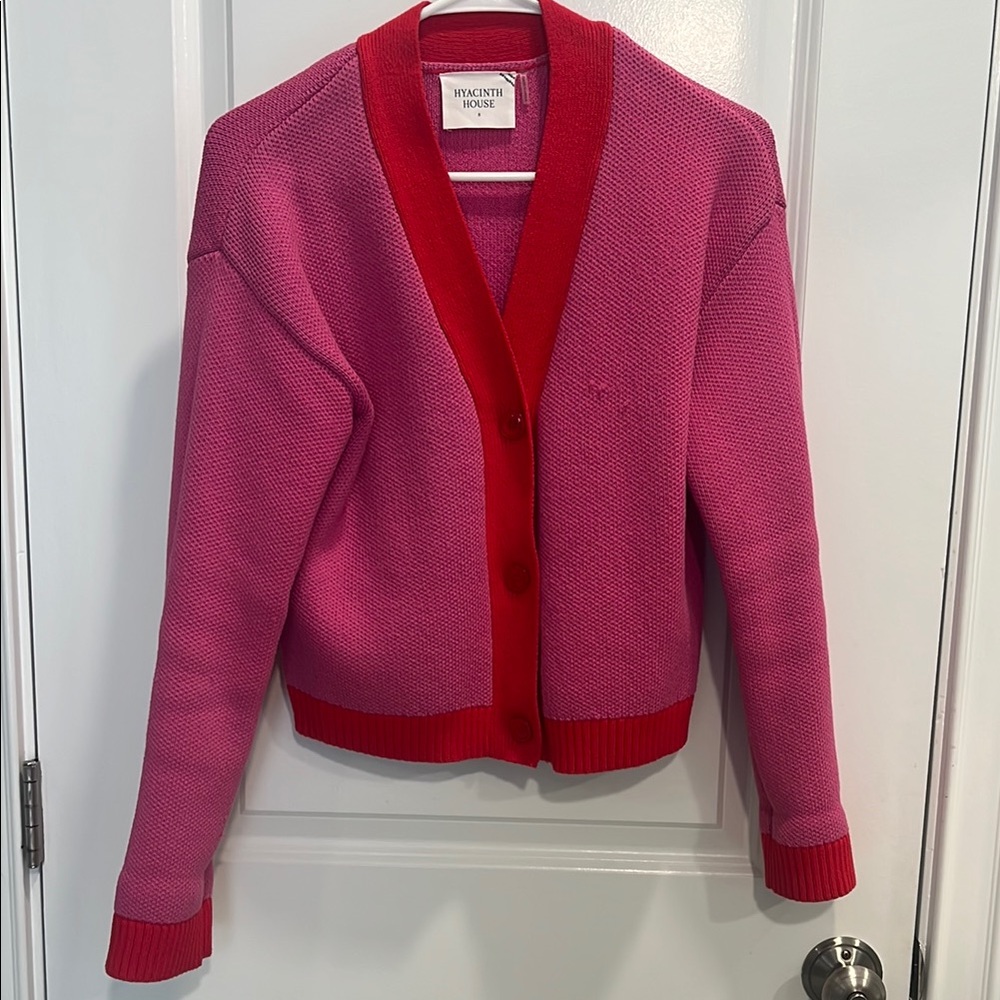Red and Pink Cardigan by Hyacinth House